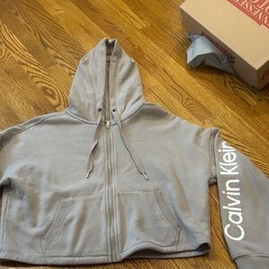 Calvin Klein Taupe Zip-Up Hoodie